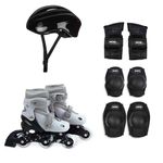 Kit-Roller-Cinza-Tamanho-P-31-34--Roller-Joelheira-e-Capacete-