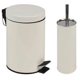 Conjunto Ágata Lixeira 3L e Escova Higiênica Bege