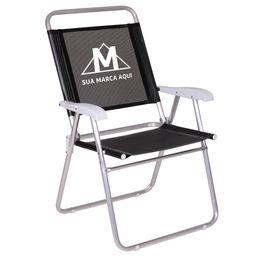 Cadeira Master Plus Alumínio Preta Promocional