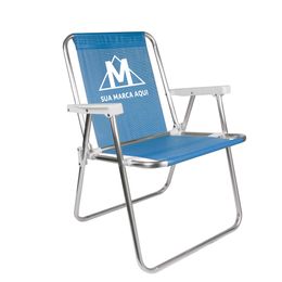 Cadeira Alta Alumínio Azul Promocional