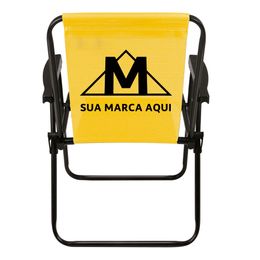 Cadeira Alta Aço Preto Tela Amarela Promocional