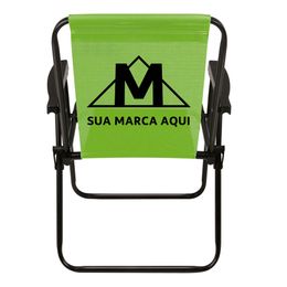 Cadeira Alta Aço Preto Tela Verde Limão Promocional