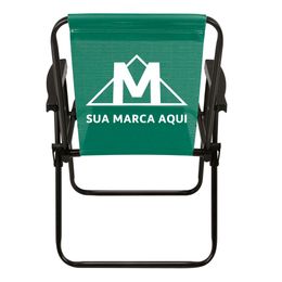 Cadeira Alta Aço Preto Tela Verde Promocional