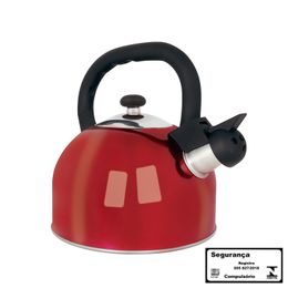 Chaleira Aço Inox 2,5 Litros Mattina - Vermelho