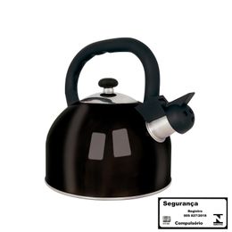 Chaleira Aço Inox 2,5 Litros Mattina - Preto