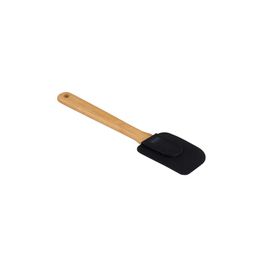 Espátula Reta Silicone e Bamboo Preto