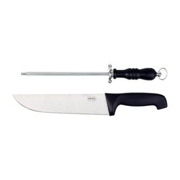 Conjunto Assador 2 Peças Faca 9" e Chaira Preta